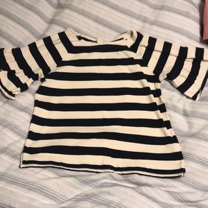 EUC J. Crew Crewcuts dark navy and off white top💕